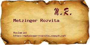 Metzinger Rozvita névjegykártya